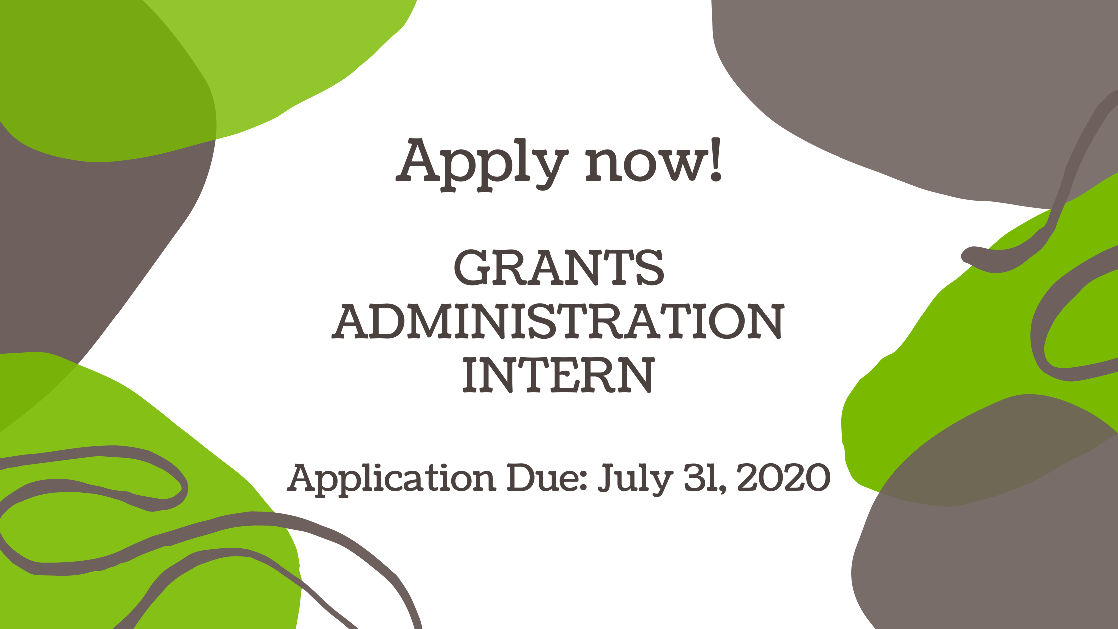 Apply to be our Fall 2020 Grants Administration Intern!
