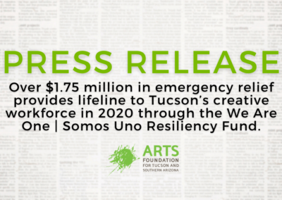 Over $1.75 million in emergency relief provides lifeline to Tucson’s creative workforce.