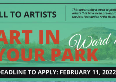 PUBLIC ART CALL TO ARTISTS: ART IN YOUR PARK: WARD 1